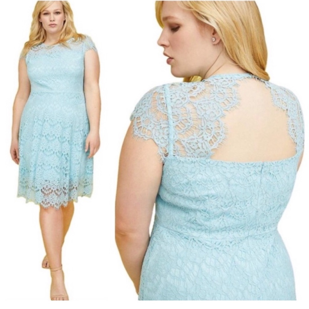 Lane Bryant Cutout Lace Fit & Flare Dress